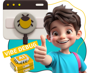 Тестирование & Vibe Debug. Охотники за багами - КИБЕРшкола программирования для детей, компьютерные курсы для школьников, начинающих и подростков - KIBERone г. Абакан